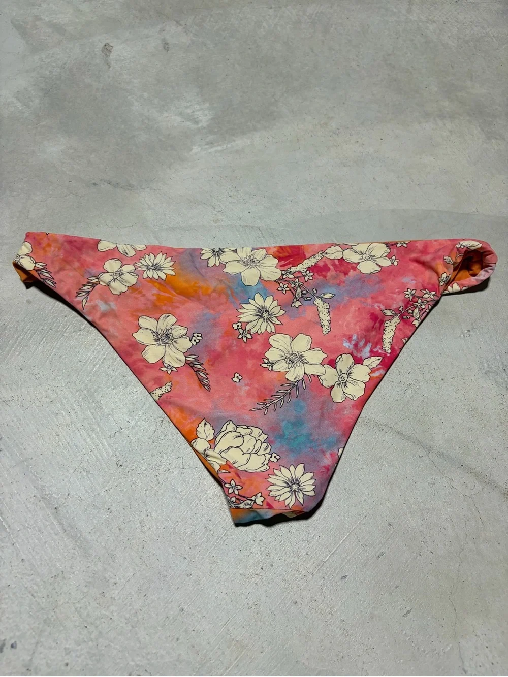 Kikirio Floral Bikini Bottom - Orange & Pink Floral small
